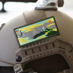 Insignia táctica de moral de Monte Fuji, brazalete militar bordado, parche de combate con gancho y bucle, pegatinas para mochila