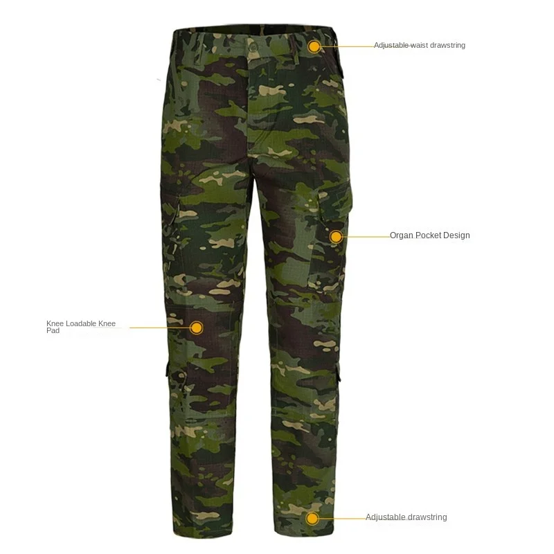 Conjunto de chaqueta y pantalones de camuflaje multicolor para hombre, ropa táctica de talla grande para caza al aire libre, persona Real CS Jungle Combat, XXXL, 2025 - imagen 5