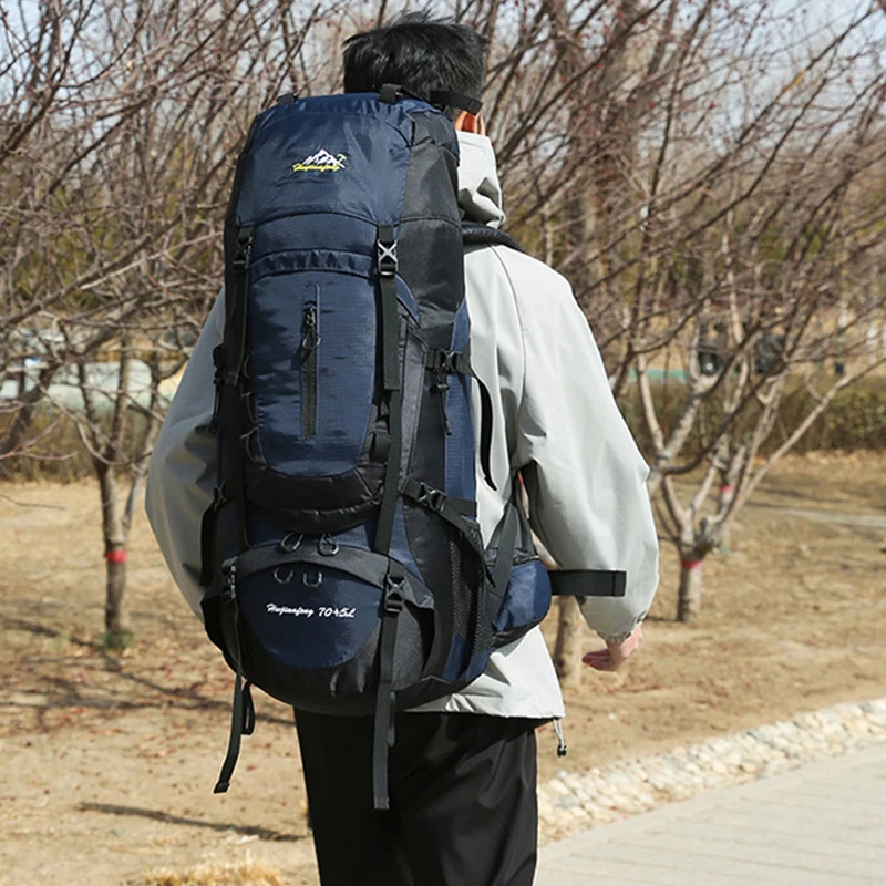 Mochila de Camping para hombre, bolsa de viaje, mochila de escalada de 75L, paquete de almacenamiento grande para senderismo, bolsos de hombro deportivos para Montañismo al aire libre - imagen 2