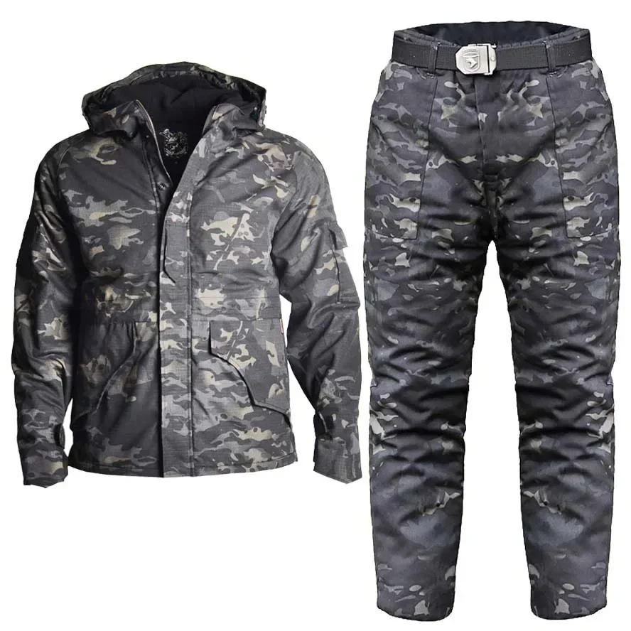 Chaqueta táctica de forro polar con capucha para hombre y mujer, abrigo de camuflaje del ejército, impermeable, estilo militar, ideal para acampar y cazar, de-24 ° F - imagen 2