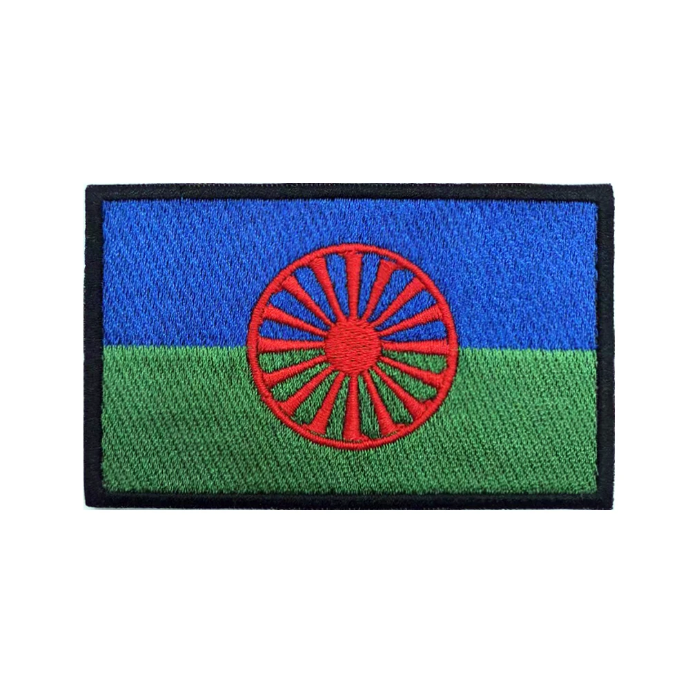 Rom Gypsy Flag Of The Romani parches brazalete parche bordado gancho bucle hierro en insignia bordada raya militar