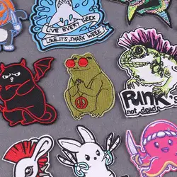 Parche bordado termoadhesivo estilo Punk animal – Para planchar o coser
