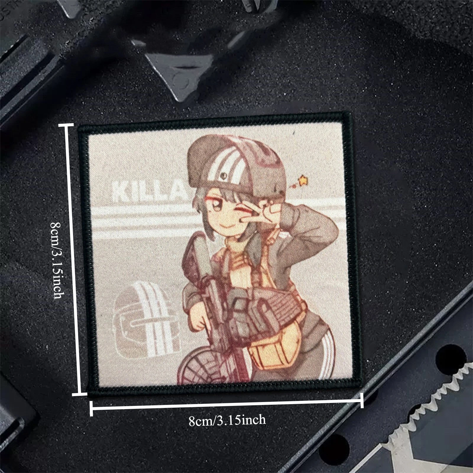 Parche táctico Killa Anime Girl, parches de gancho y bucle para ropa, insignia de moral, brazalete del ejército militar, pegatinas para mochila - imagen 3