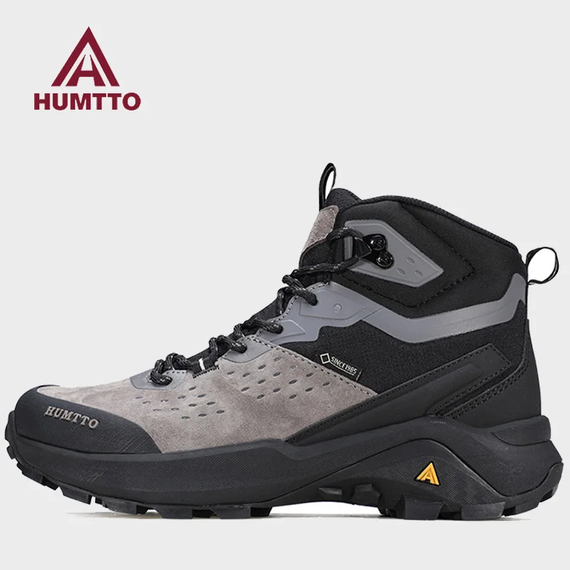 Humtto-zapatos de senderismo impermeables para hombre y mujer, zapatillas de escalada de cuero de vaca, senderismo, caza, turismo, montaña, botas tácticas