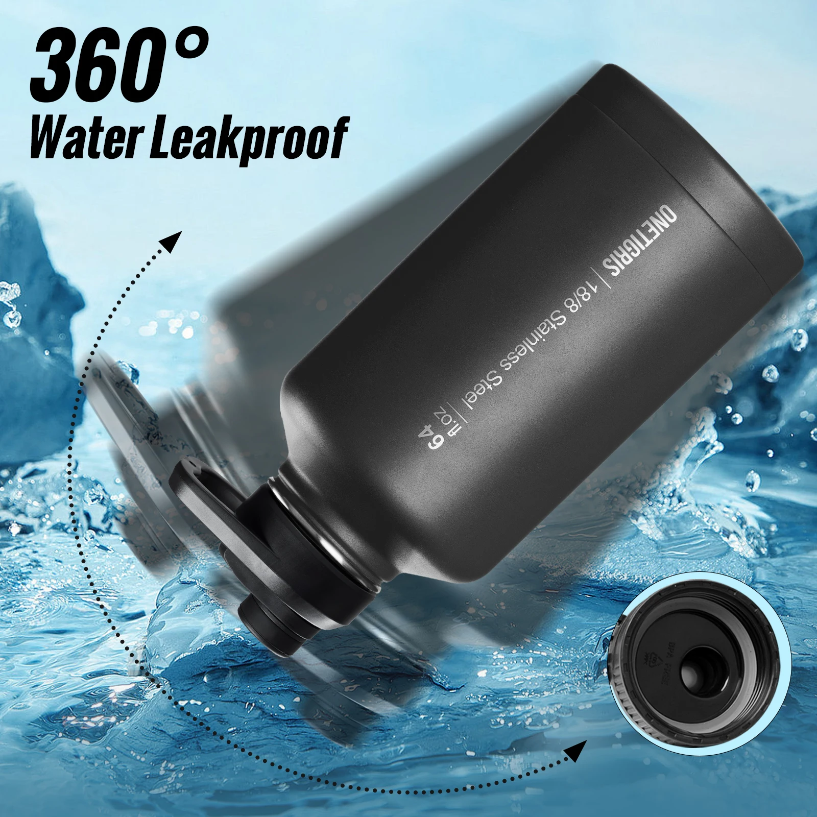 ONETIGRIS Botella de agua aislada de 64 oz - imagen 4