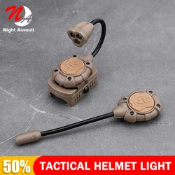 Casco táctico airsoft WADSN con linterna LED y mount Picatinny