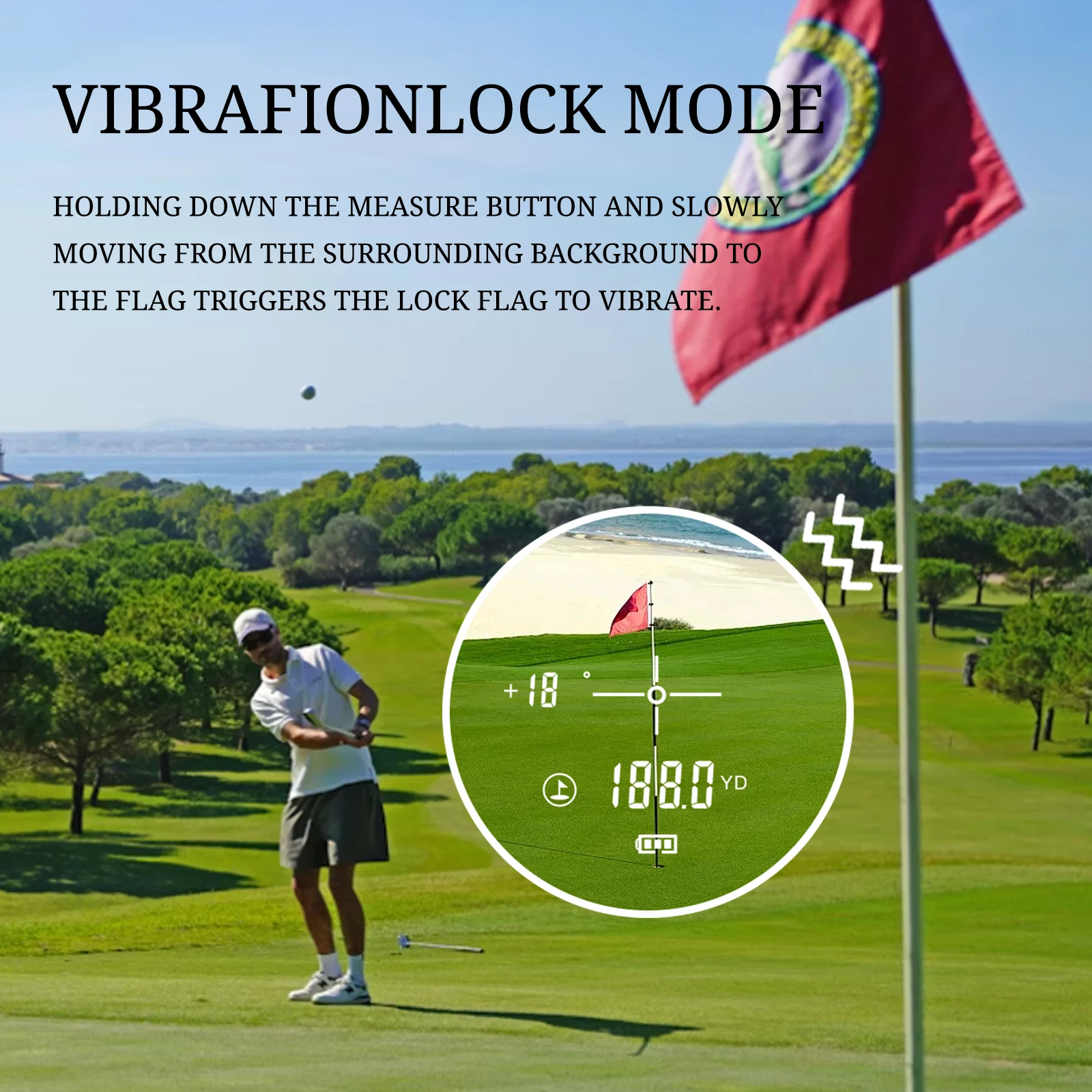 7 modos recargables con imán pendiente ajustada bloqueo de bandera vibración 650/1000m telémetro de golf medidor de distancia telémetro láser - imagen 4