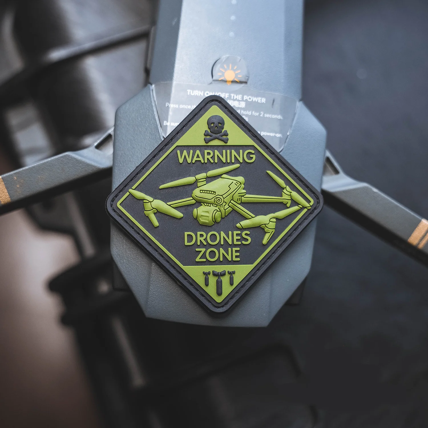 Zona de drones de advertencia, capítulo táctico, zona de drones, pegatina de brazo mágico de Pvc - imagen 2