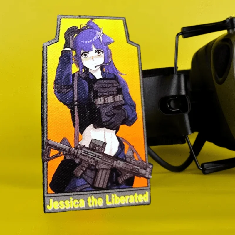 Parche estampado de Jessica del Arca de Amanhã, parche de gancho y bucle de chica de Anime, insignia de moral militar, brazalete, pegatinas para mochila - imagen 4