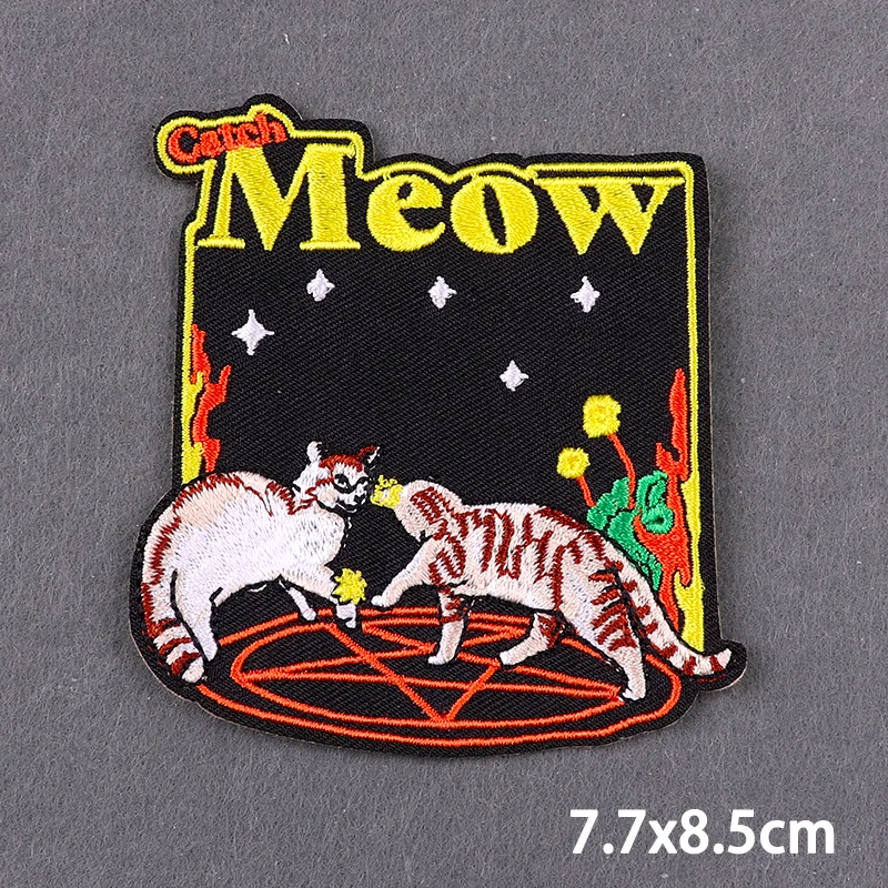 Parche de dinosaurio Robot para planchar, parches termoadhesivos para ropa, bordado de animales Meow, planchado, coser, insignia, pegatinas - imagen 4