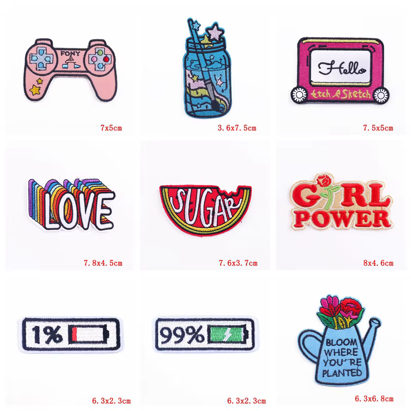 Parche bordado termoadhesivo letras café para planchar o coser en ropa - imagen 5