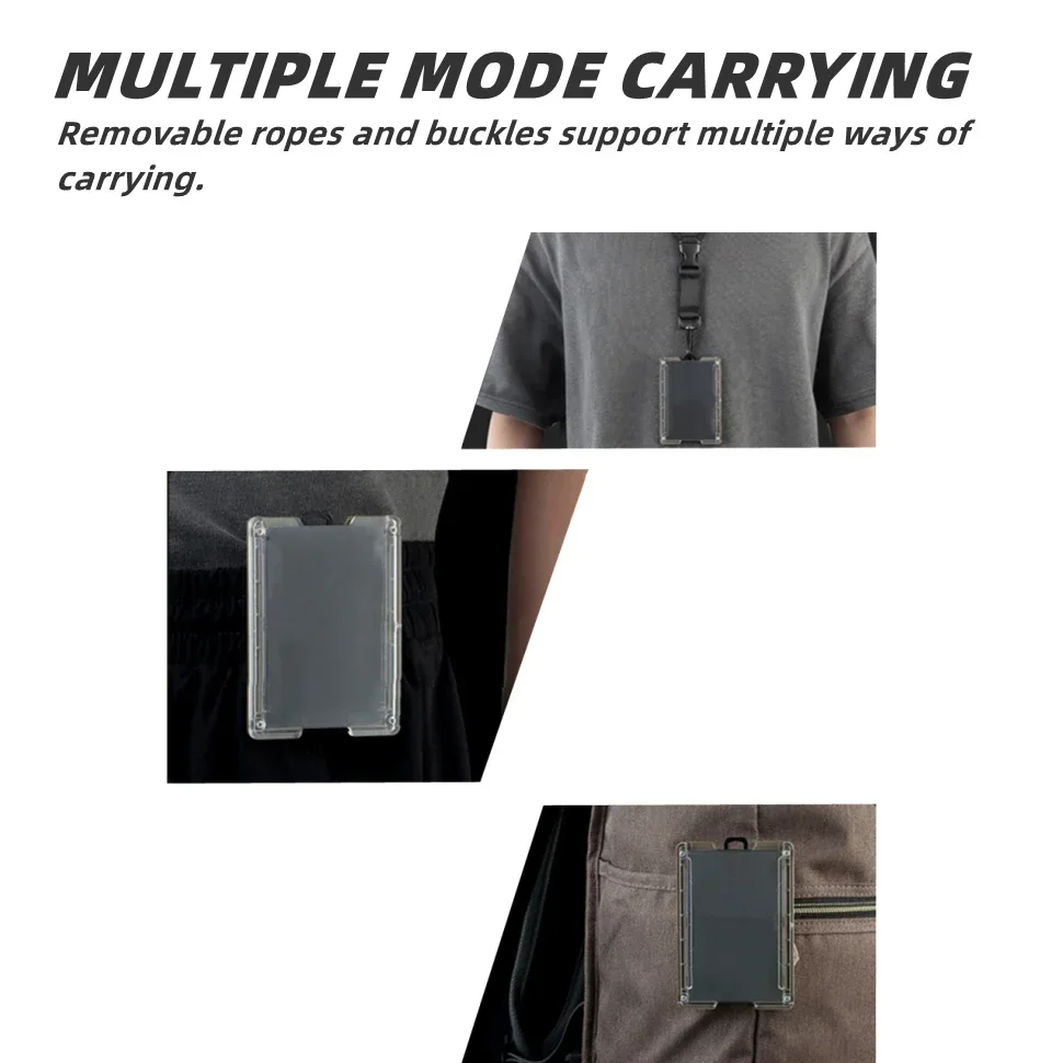 Soporte de identificación T4, soporte para insignia, cartera, tarjetero, cordón con ranura para 4 tarjetas con Clip de Metal para mochila, bolsillo para caza al aire libre - imagen 4