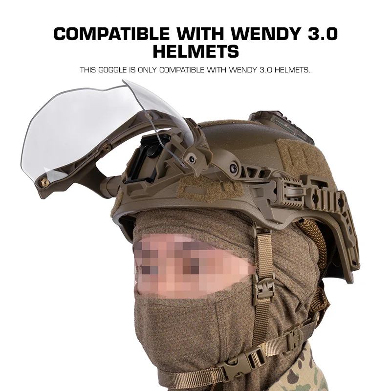 Casco táctico Flip Goggles 2 lentes para exteriores CS caza Paintball tiro protección rápida OPS Wendy casco Flip Goggles - imagen 4