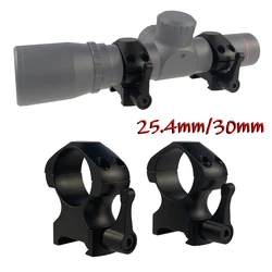 Anillo de montaje de alcance táctico de 25,4mm/30mm, compatible con riel de 20mm AR10 AR15 MK47 IA2, soporte para linterna láser de caza, 1 par