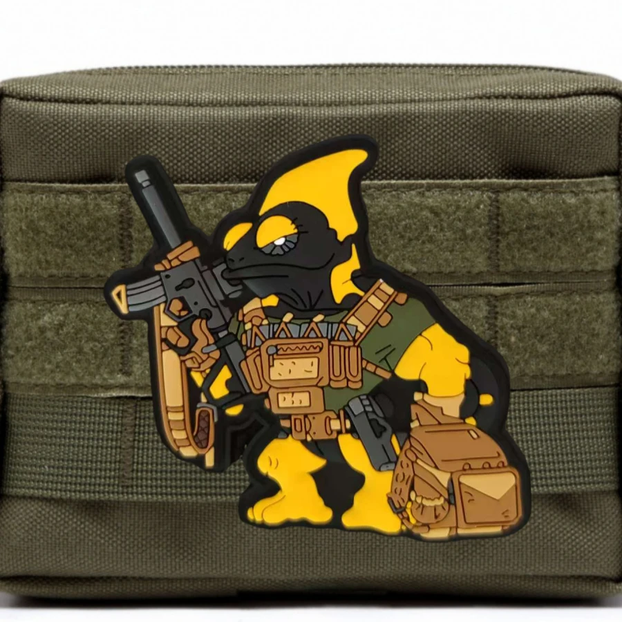 Parche camaleón 3D de PVC con gancho y bucle, insignia de moral táctica, mochila, pegatina decorativa, parches para brazalete para ropa - imagen 5