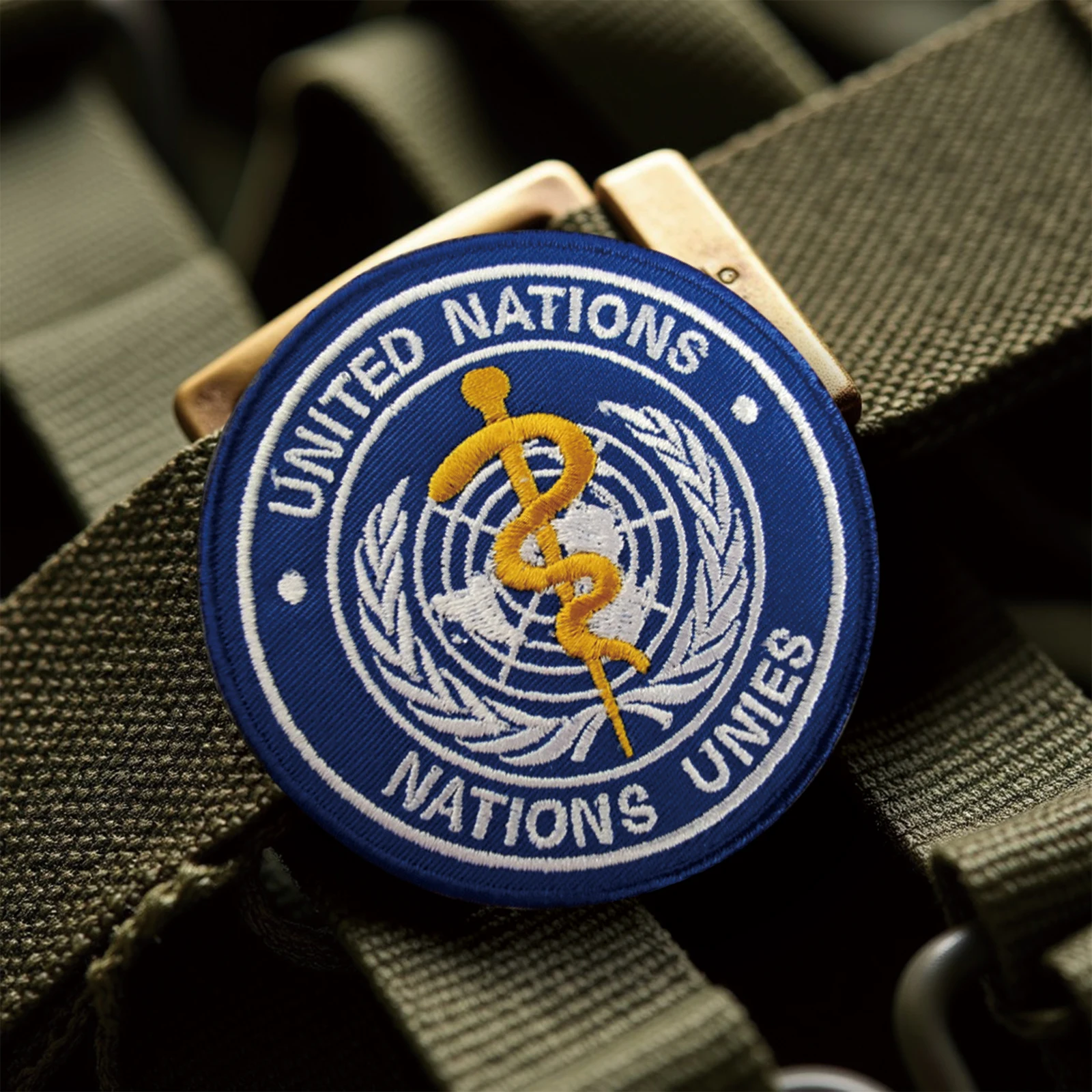 Parche de Velcros con emblema médico de las Naciones Unidas, insignia con cierre de gancho y bucle para mochila táctica, chaqueta y gorras - imagen 4