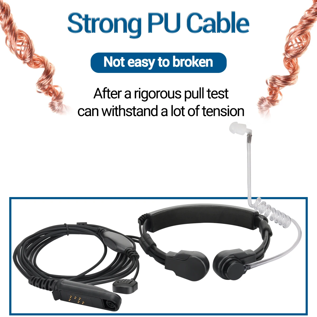 Auriculares con micrófono acústico ajustable a prueba de agua, tubo acústico táctico para Baofeng UV-9R PRO UV 9R Plus, auricular Walkie Talkie - imagen 4