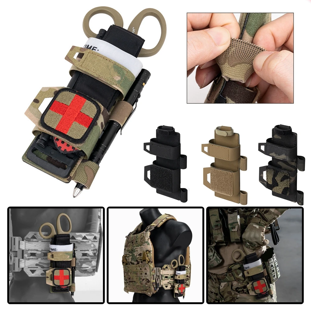 Soporte de torniquete Molle para exteriores, accesorio de combate, correas elásticas tácticas, herramientas de mano, bolsa de torniquete para acampar
