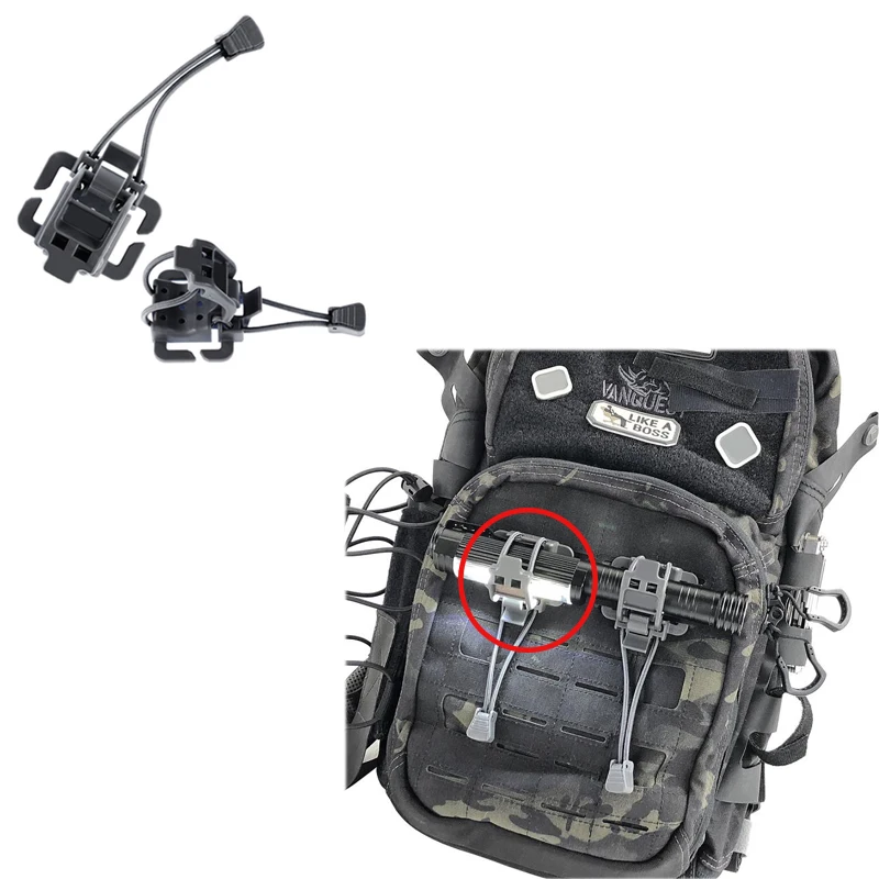 Accesorios para mochila táctica de caza al aire libre, Clip de hebilla, trípode Molle, linterna, poste, Clip fijo - imagen 2