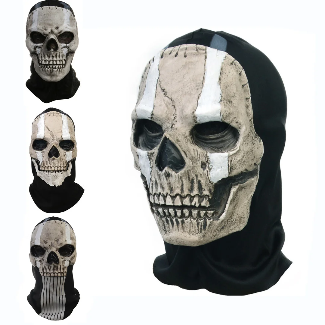Unisex Halloween Horror Scream fantasma máscara de calavera Call of Duty MW2 casco de látex Cosplay realizar fiesta mascarada Prop - imagen 2
