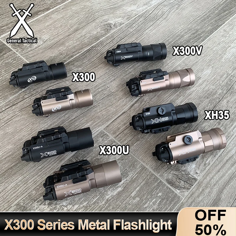 Surefir táctico X300 X300U Ultra X300V XH35 pistola de Metal luz LED estroboscópica compatible con riel de 20mm arma Airsoft linterna de caza - imagen 2