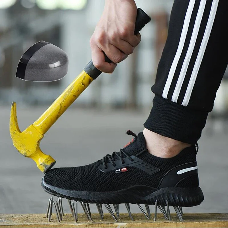 Botas de seguridad para el trabajo, zapatos para hombre, puntera de acero antigolpes, puntera de acero indestructible, botas a prueba de pinchazos, zapatillas ligeras para mujer - imagen 5