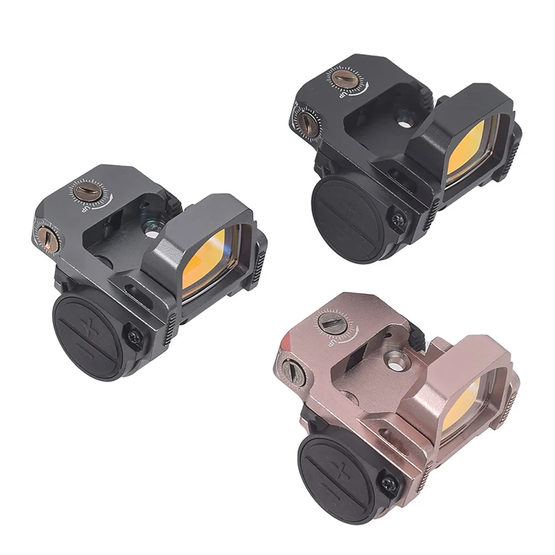 Mini mira táctica plegable abatible hacia arriba, mira de punto rojo, alcance 3MOA, colimador, pistola, Rifle, mira réflex para Glock AR15 M4, óptica de montaje - imagen 2