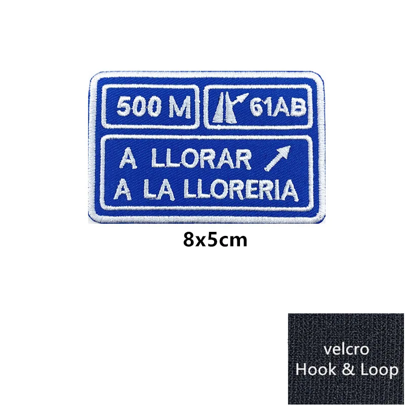 Parches bordados A LLORAR A LA LLORERIA de 500M con gancho, insignia militar táctica española Fag de España, apliques de alta calidad - imagen 5