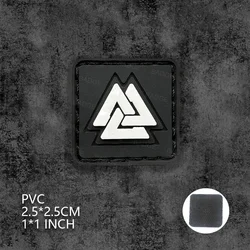Parche Mjolnir PVC con brújula Odin y brillo nocturno emblema táctico
