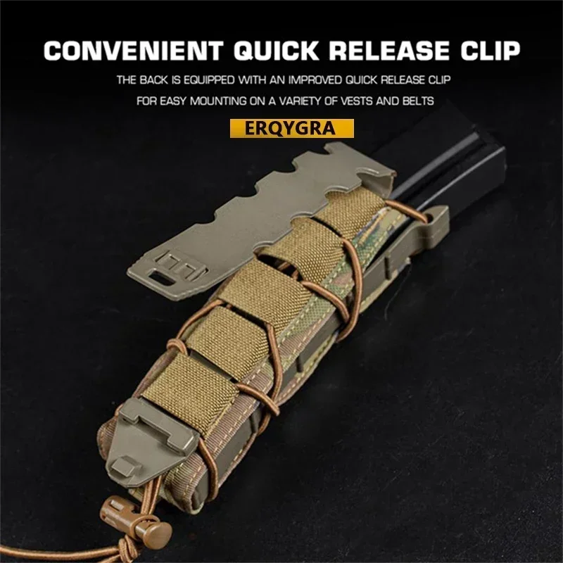 ERQYGRA-bolsas largas para revistas tipo tigre táctico, Molle de 18mm, accesorios de caza al aire libre, riñonera individual, equipo de funda Mag rápido - imagen 5