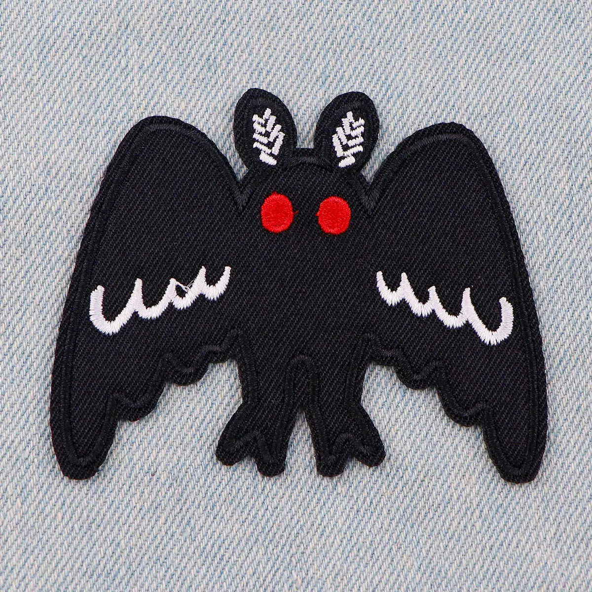 Parche de polilla negra, parches Punk para planchar para ropa, parches termoadhesivos, apliques DIY, parche bordado para insignias de chaquetas - imagen 5