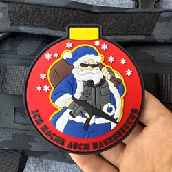 Parche táctico Papa Noel – Insignia velcro morale militar Navideño