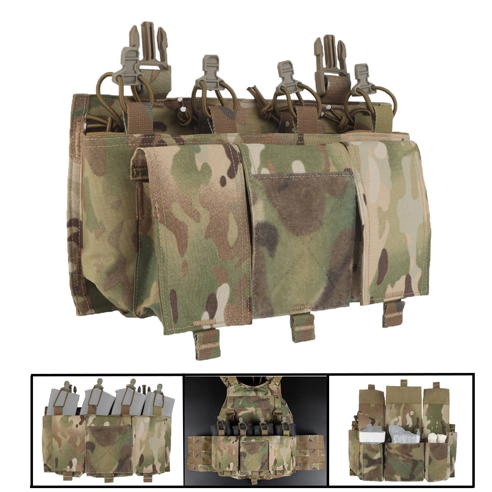 Chaleco táctico 7,62 placa Triple Mag para chaleco de caza Airsoft, bolsa para revistas colgante en el pecho, bolsa para artículos diversos de primeros auxilios - imagen 3