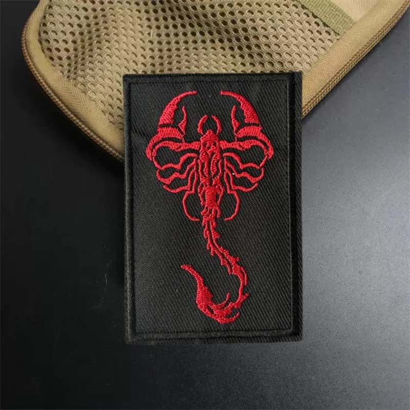 Parche táctico "Escorpion" para ropa, insignias de moral, brazalete bordado de escorpión, gancho, parches militares, pegatina para mochila