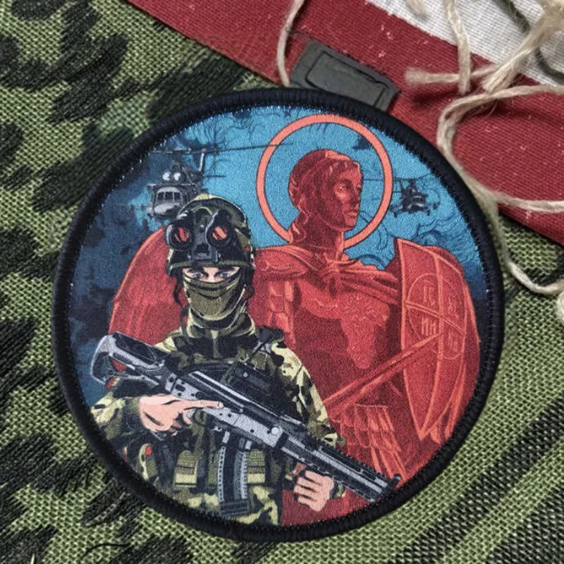 Parche con estampado de ángeles y Jesús, chaleco táctico, insignia de moral con gancho y bucle, pegatinas decorativas para mochila, parches para brazalete para ropa - imagen 5