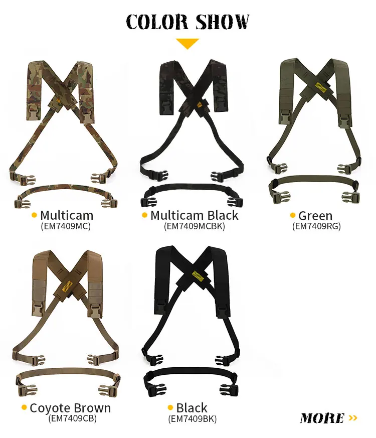 Emersongear D3CRM-Kit de arnés X para pecho, chaleco táctico, correa trasera para el pecho, sistema de transporte funcional, caza, combate, nailon EM7409 - imagen 4