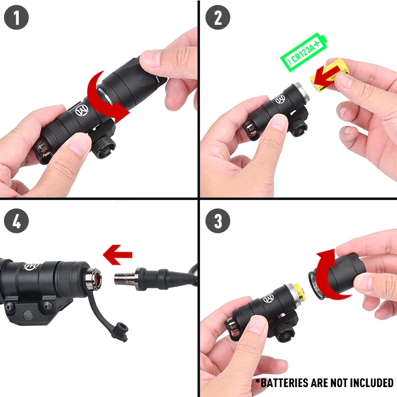 WADSN Linterna táctica LED M300A para Airsoft AR15 - imagen 3