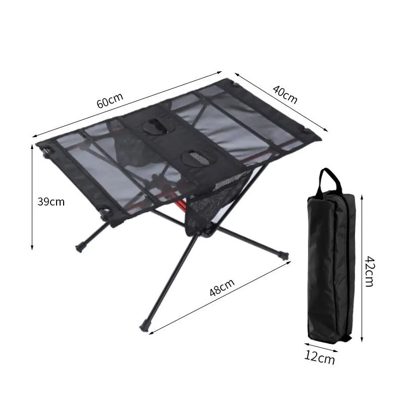 Mesa plegable portátil para acampar al aire libre, aleación de aluminio de alta resistencia, ultraligera, para viajes, jardín, fiesta, barbacoa, mesas de Picnic - imagen 4
