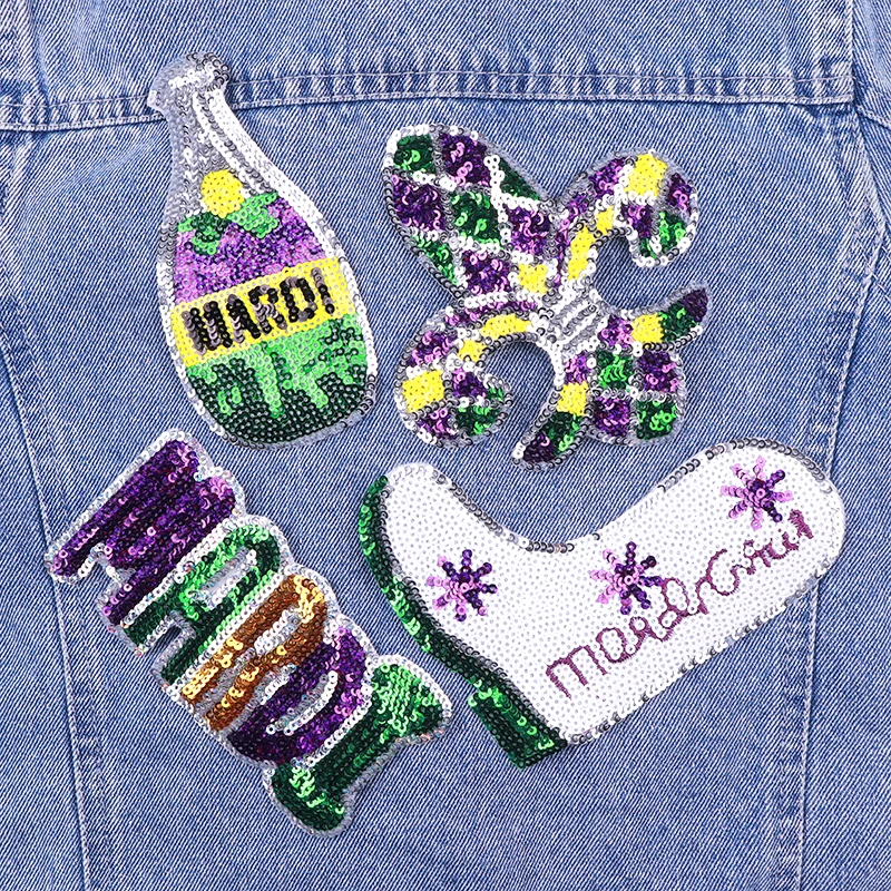 Parche bordado de Carnaval de Mardi Gras, parches para planchar, emblema oficial del Festival, insignia colorida de decoración temática de Nueva Orleans para celebración - imagen 2