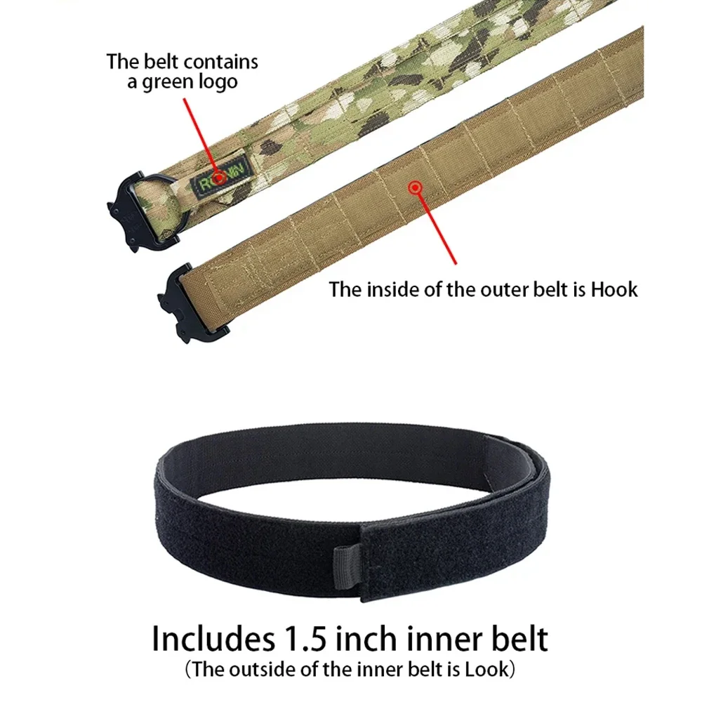 Ronin Stil cinturón táctico MOLLE de doble capa para aire libre - imagen 4