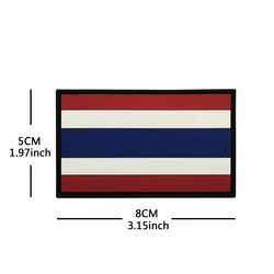 Parche bandera Tailandia 3D PVC con adhesivo para MOLLE táctico