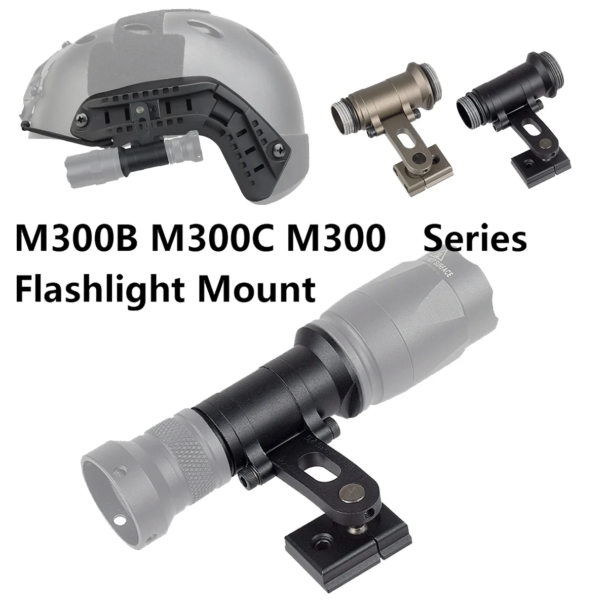 Luz LED exploradora táctica Surefire M300 M300B M300C para casco rápido, Kit de riel de arco, interruptor de botón de montaje, lámpara de caza Airsoft - imagen 3