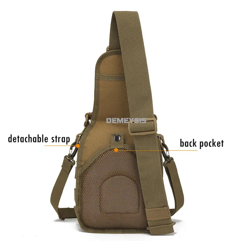 Bolso de pecho táctico para exteriores, bandolera de hombro Molle para deporte, viaje, pesca, Camping, senderismo y caza - imagen 5
