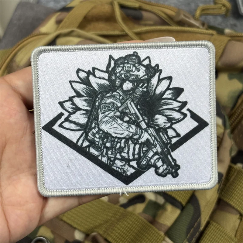 Parche táctico impreso "soldados de flores", insignia de moral militar, parches de gancho, ropa, mochila, accesorios, pegatinas - imagen 3