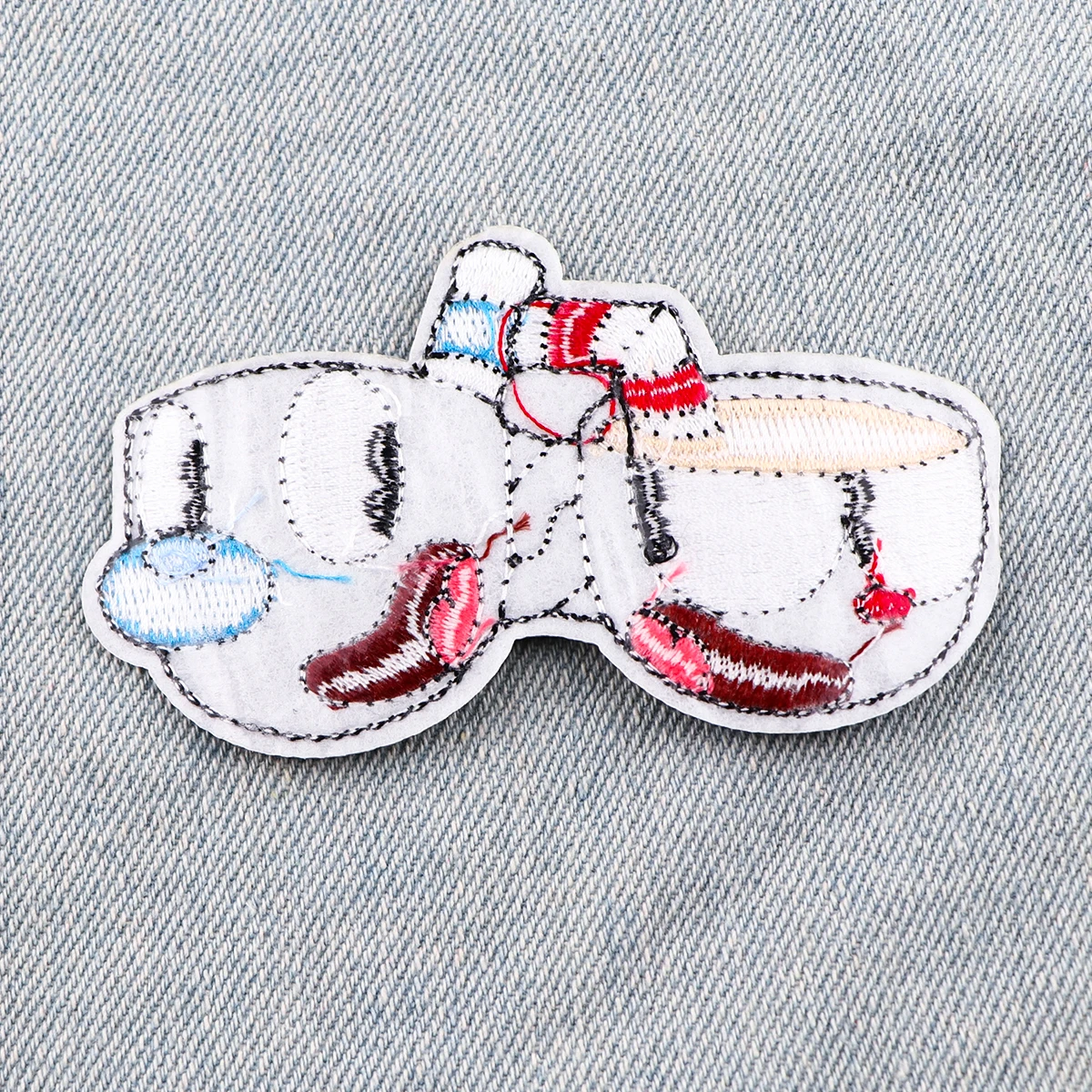 AD2855 parche bordado de cabeza de taza de té de dibujos animados para ropa, apliques de juego, pegatinas de ropa - imagen 5