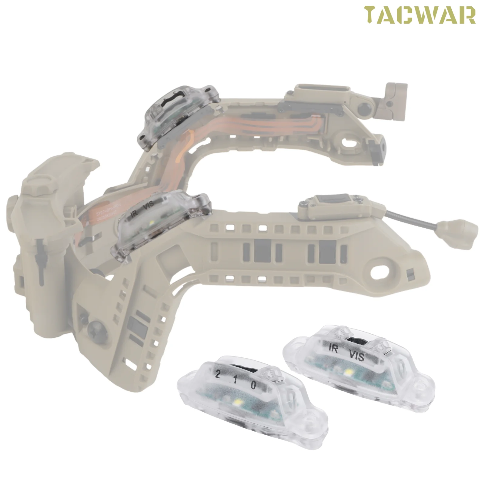 Luz de señal Compatible con rieles de arco Modulares para casco táctico Airsoft de corte súper alto, 2 uds.