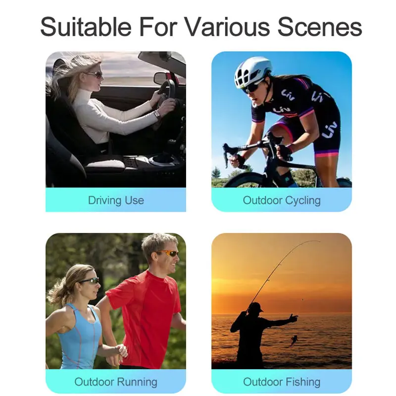 JSJM-gafas de sol deportivas para ciclismo, audífonos inteligentes con Bluetooth 5,0, UV400, novedad - imagen 4