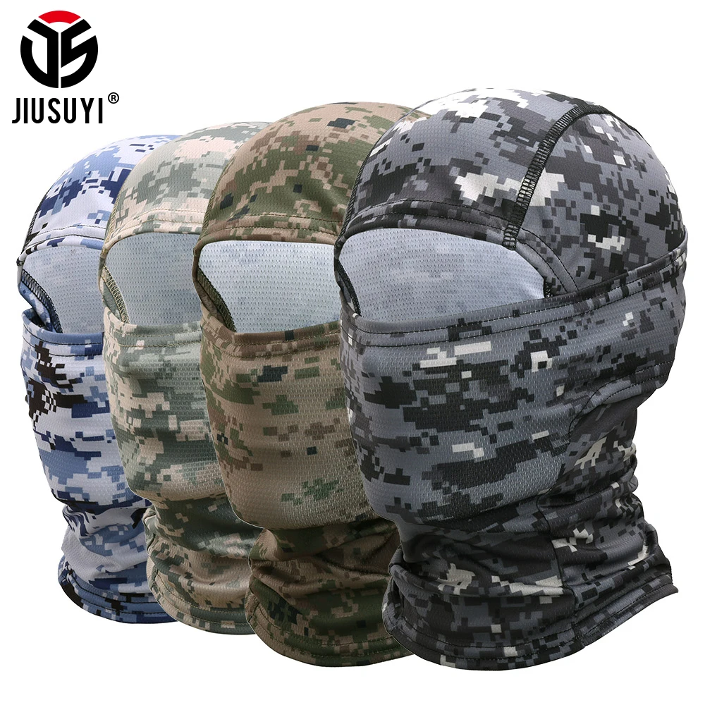 Pasamontañas táctico de ciclismo para hombre, máscara de cara completa para caza, pesca, Airsoft CS Wargame, deporte, bicicleta, casco, forro de camuflaje
