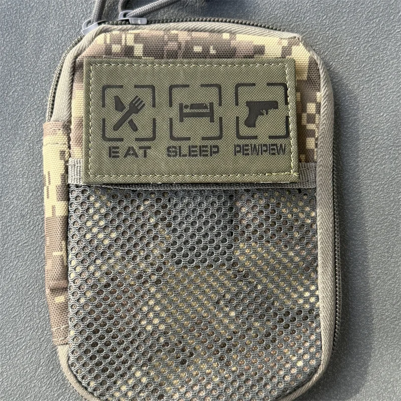 Parche táctico EAT SLEEP PEWPEW, insignia con estampado de moral militar, gancho y bucle, mochila, ropa, accesorios decorativos, pegatina, brazalete