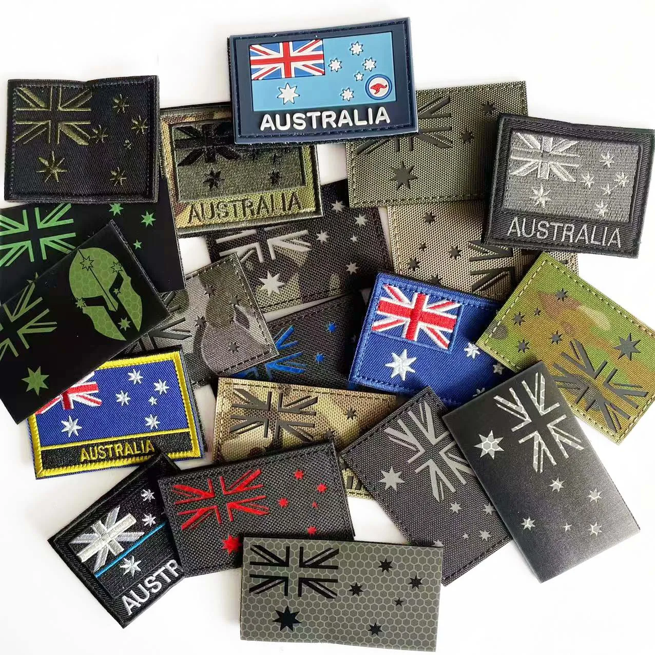 Parche de bandera australiana, bordado de apliques de tela, insignias de Australia, parche de PVC, pegatinas reflectantes IR, parches tácticos militares - imagen 3